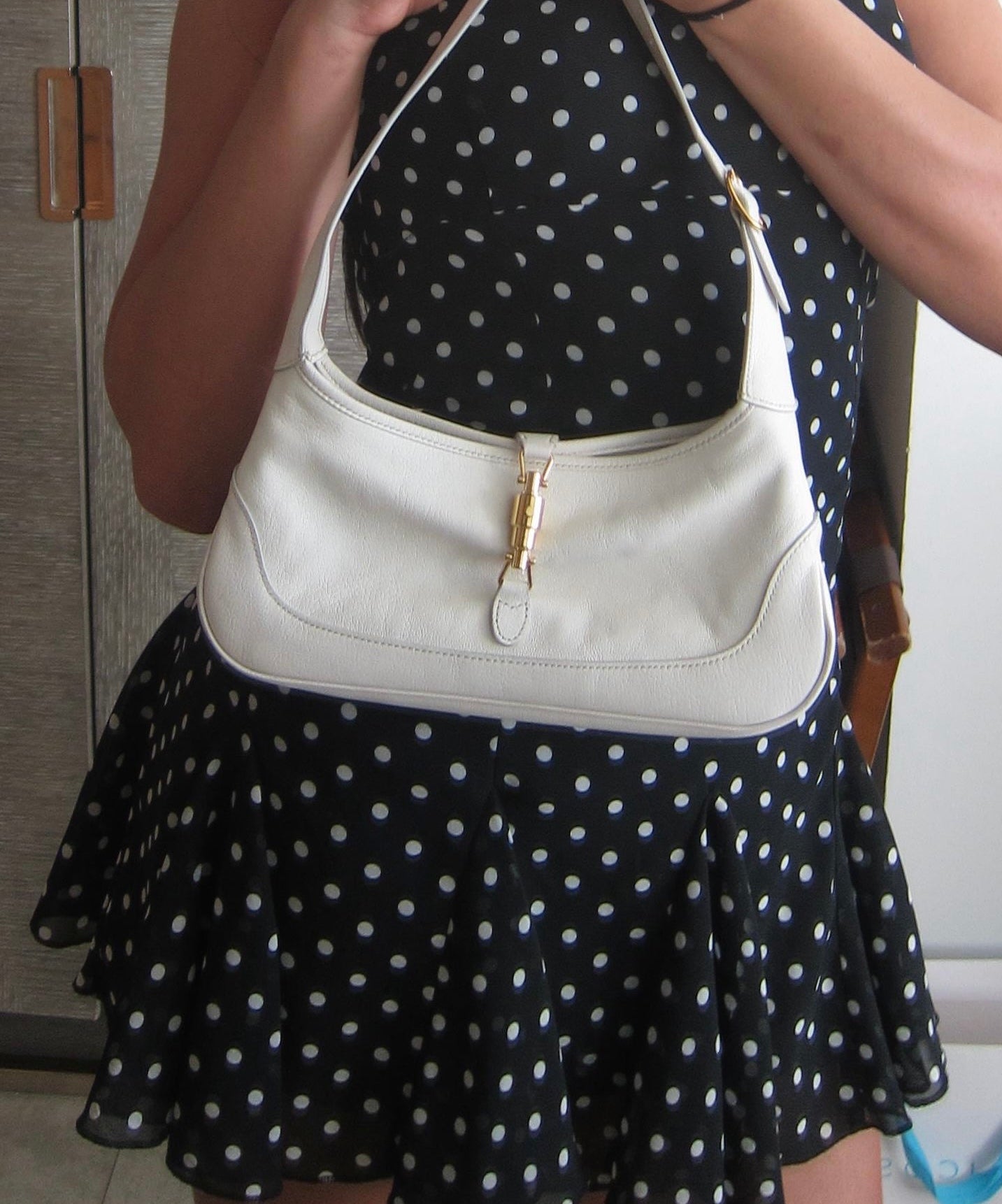 GUCCI Jackie Slim textured-leather shoulder bag