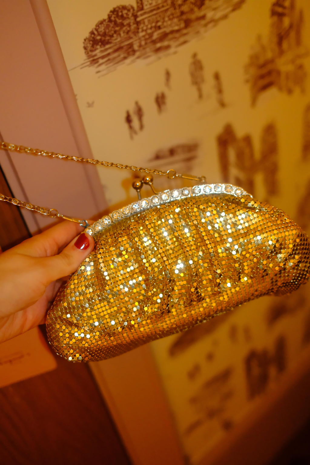 Vintage Gold Chainmail Clutch (Vintage 1920's)