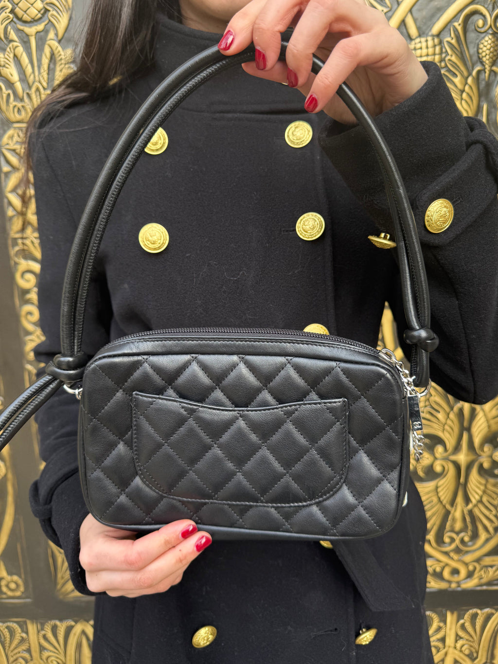 Chanel Ligne Cambon pouchette Quilted Shoulder Bag