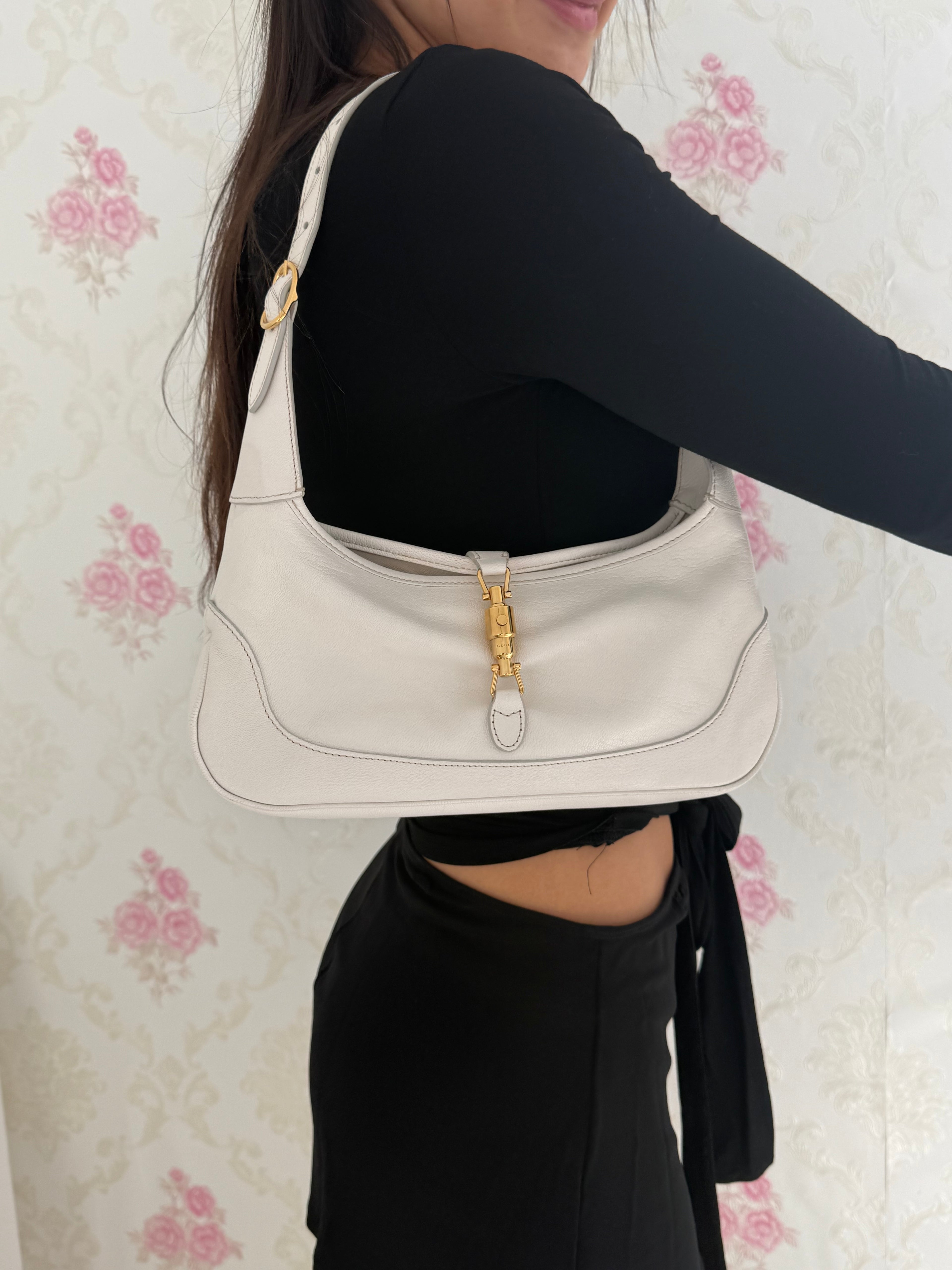 GUCCI Jackie Slim textured-leather shoulder bag