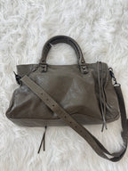 Balenciaga City Bag Khaki Distressed Leather