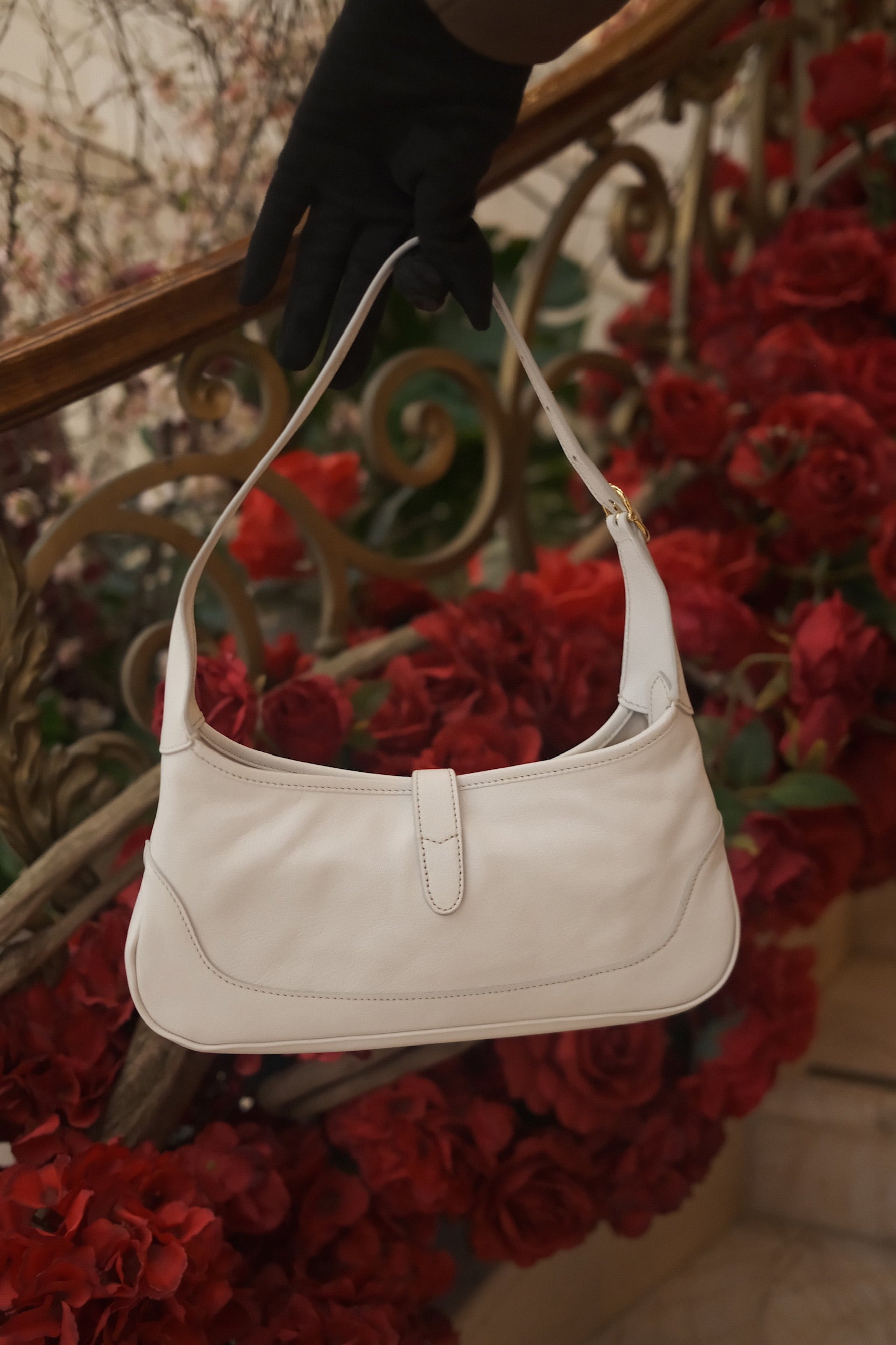 GUCCI Jackie Slim textured-leather shoulder bag